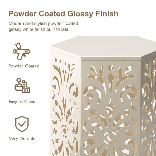 Glitzhome® Floral Motif Hexagonal Garden Stool Set